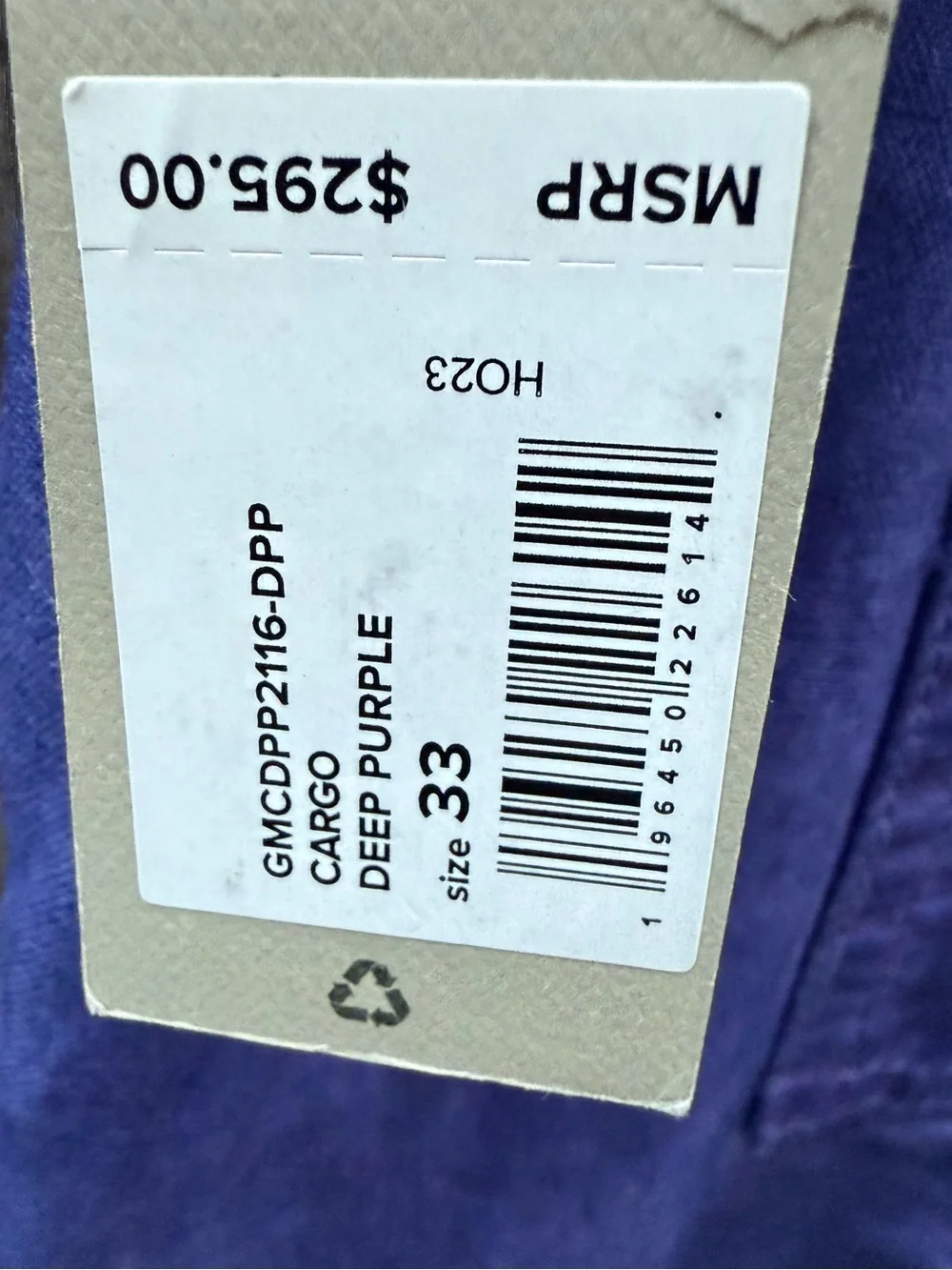 Hudson Deep  Purple Cargo Pants